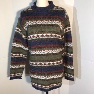 Vintage Oversized Grandpa Striped Sweater